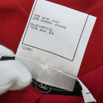 Chanel 2001 Single Breasted Jacket Red #34