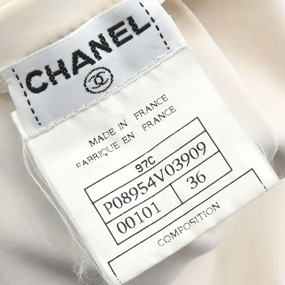 Chanel 1997 Short Sleeve T-shirt Top Ivory #36