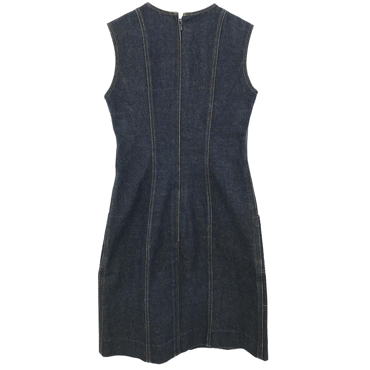 Chanel Sleeveless Denim Dress Navy #38