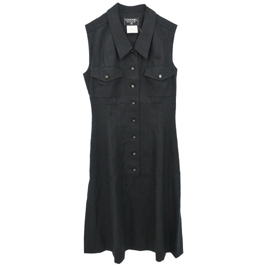 Chanel 1995 Sleeveless Dress Black #38