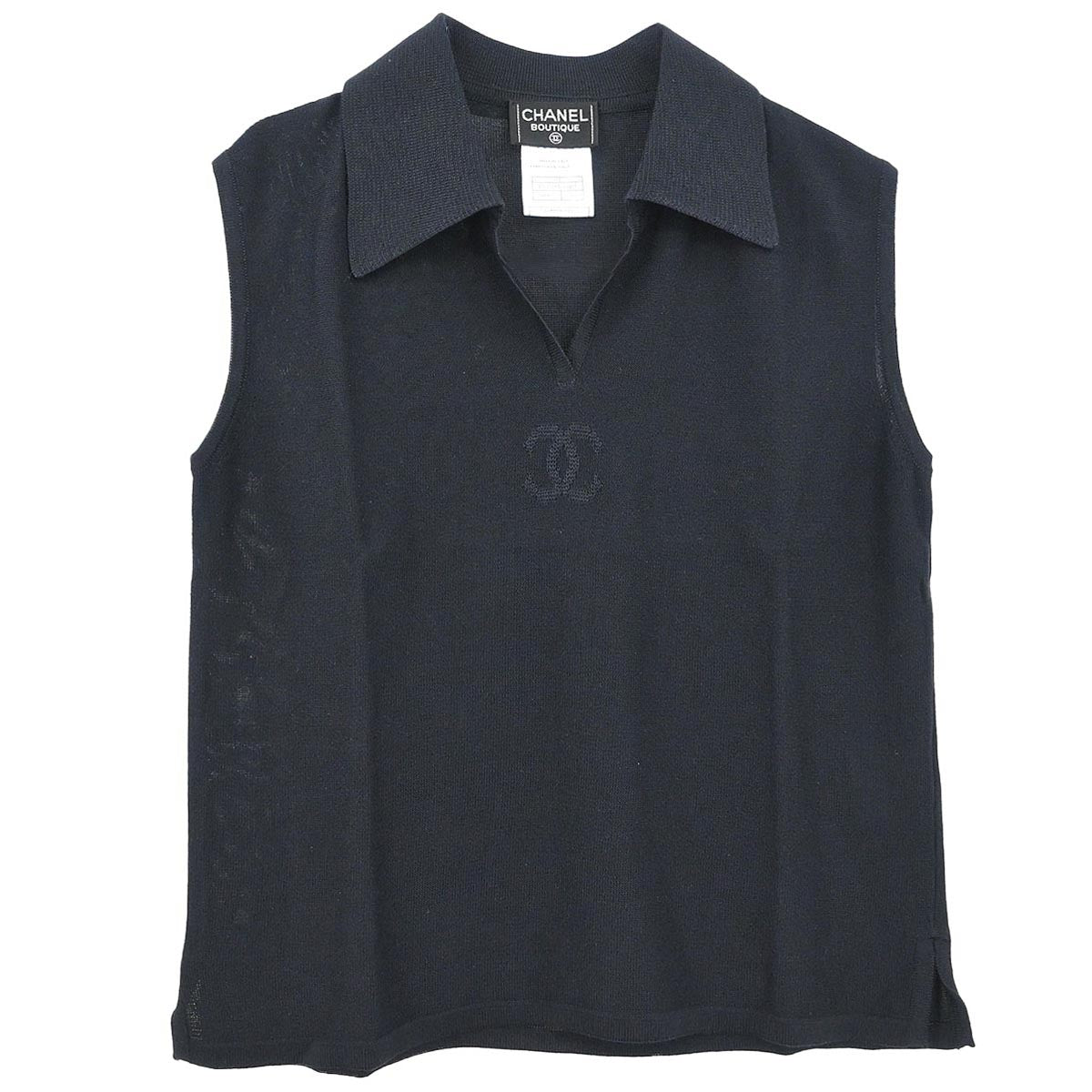 Chanel 1998 Sleeveless Top Black #38