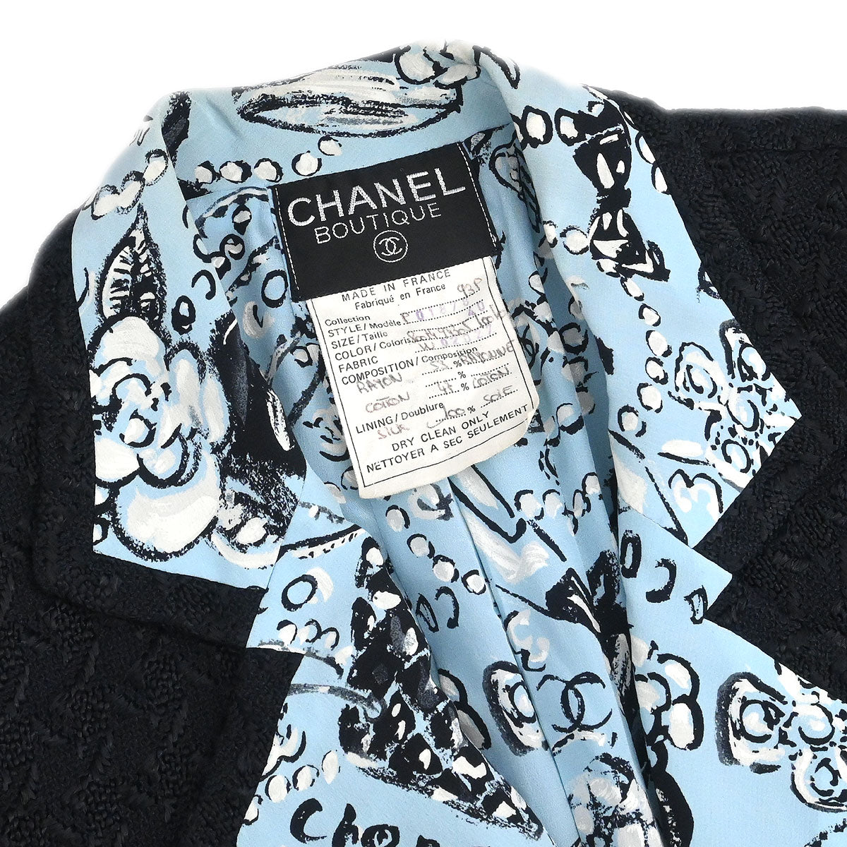 Chanel 1993 Double Breasted Jacket Black #40