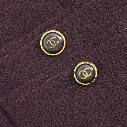 Chanel 1995 Single Breasted Jacket Bordeaux #40