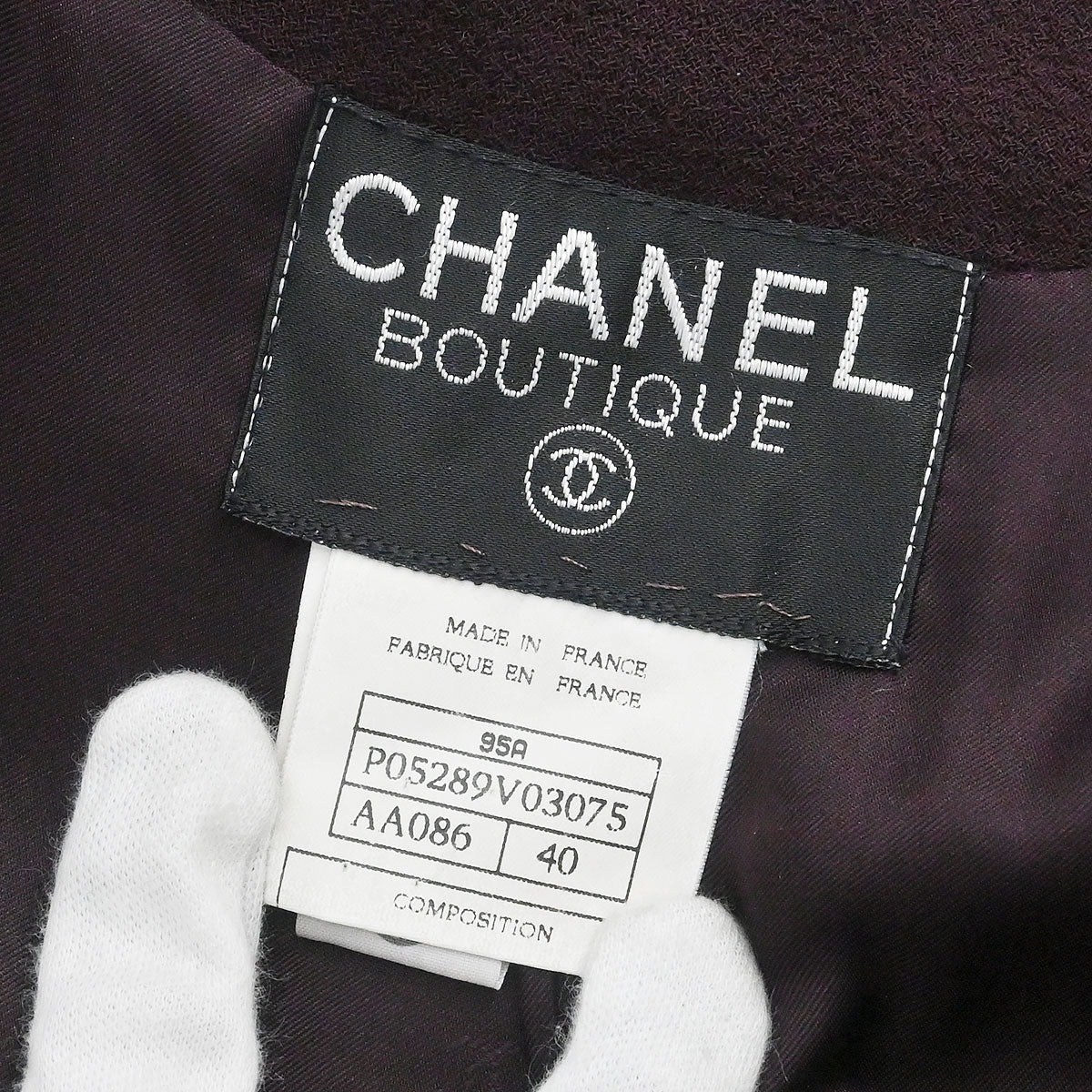Chanel 1995 Single Breasted Jacket Bordeaux #40