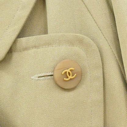 Chanel Double Breasted Trench Coat Beige #40