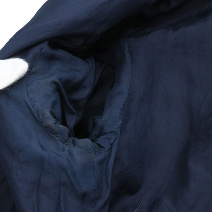 Chanel Single Breasted Collarless Jacket Navy #40