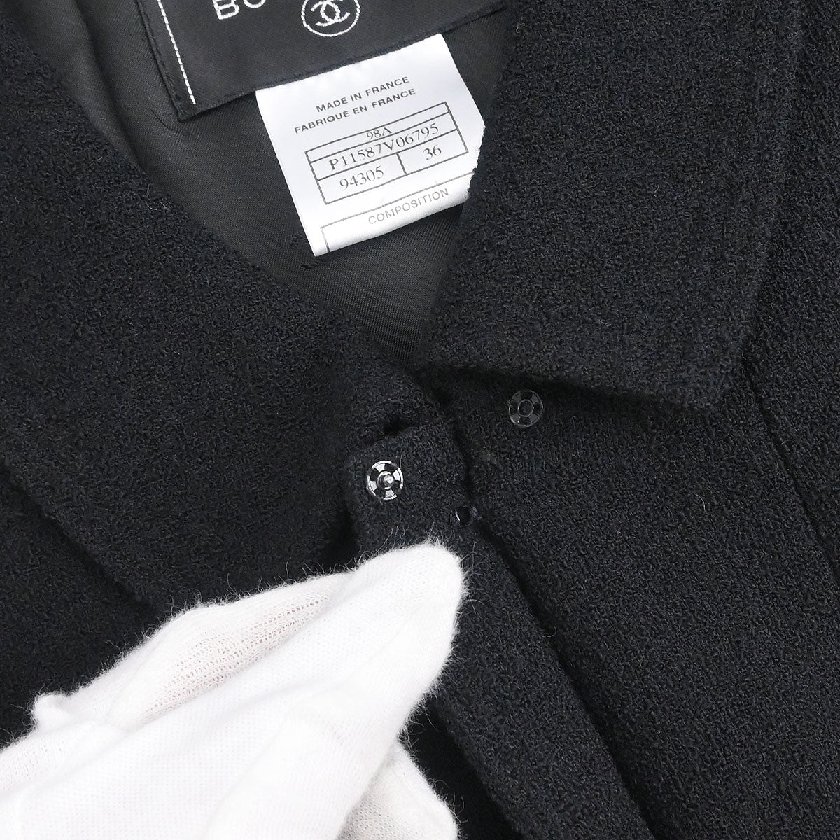 Chanel 1998 Single Breasted Jacket Black #36