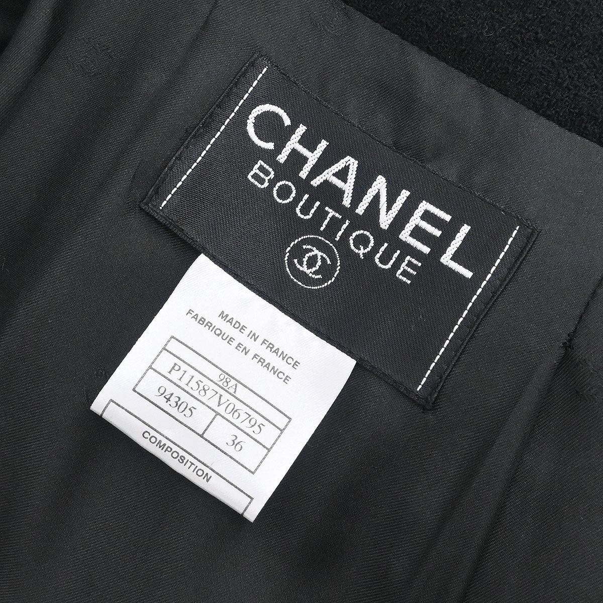 Chanel 1998 Single Breasted Jacket Black #36