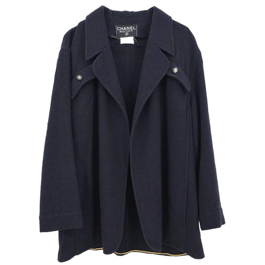 Chanel 1995 Single Breasted Jacket Dark Navy #38
