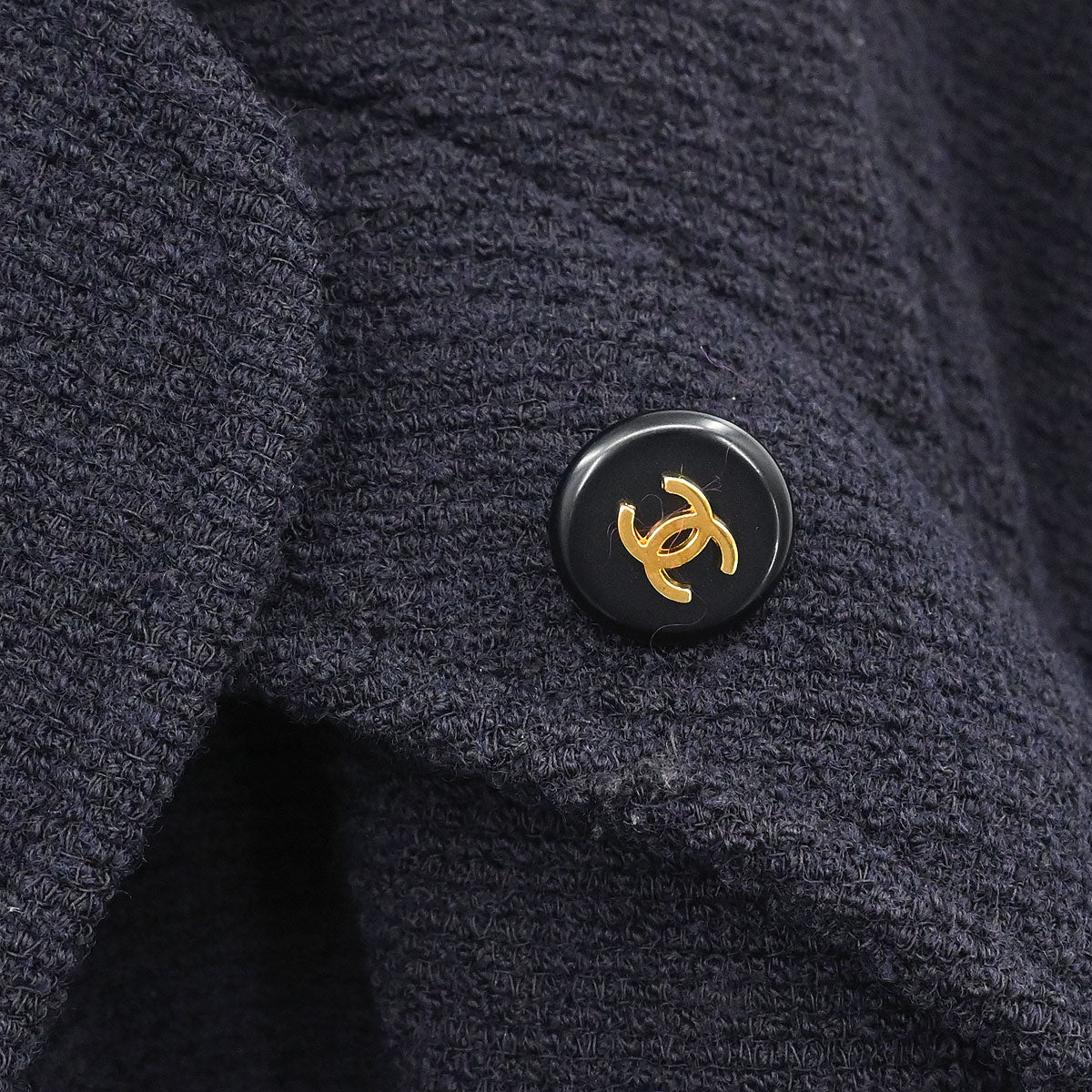 Chanel 1995 Single Breasted Jacket Dark Navy #38