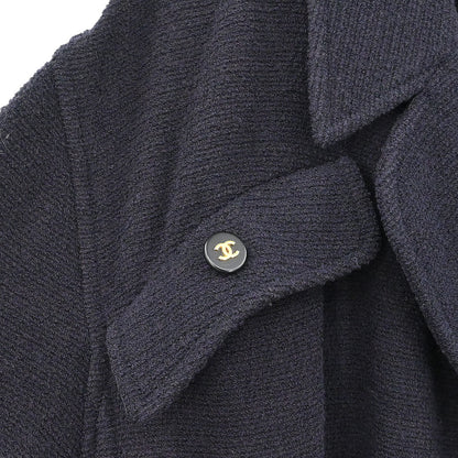 Chanel 1995 Single Breasted Jacket Dark Navy #38