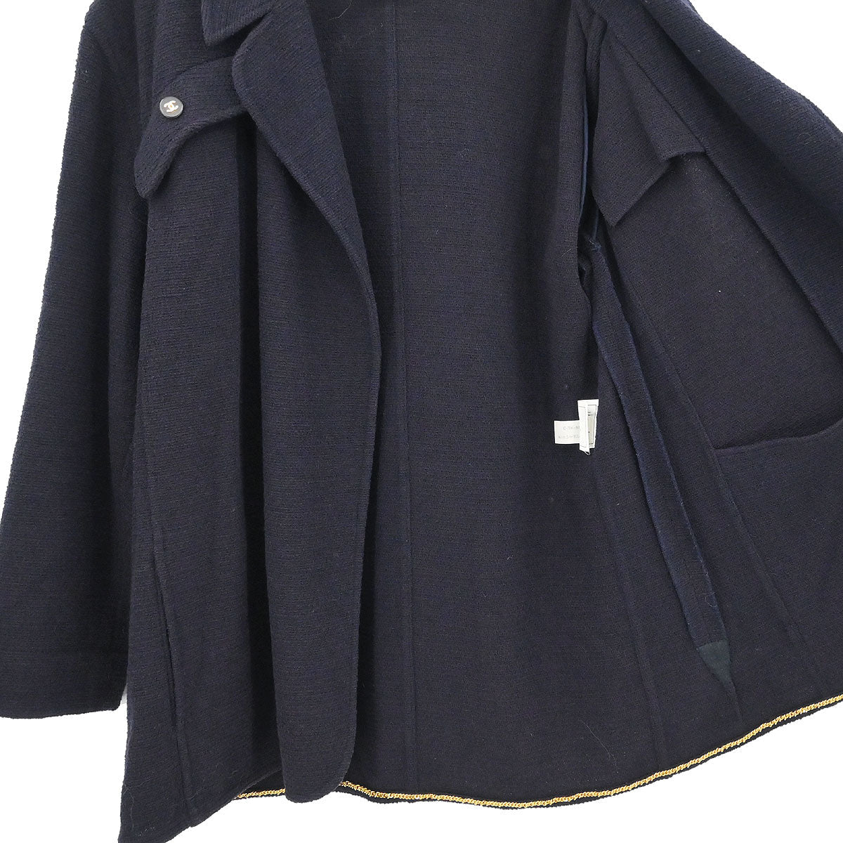 Chanel 1995 Single Breasted Jacket Dark Navy #38