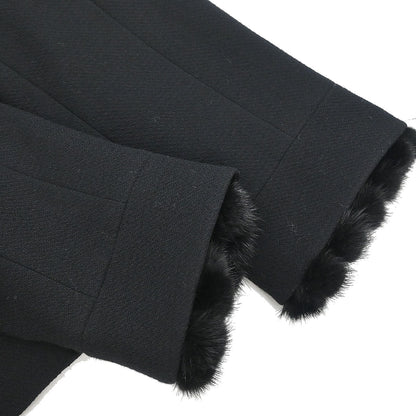 Chanel 2003 Single Breasted Collarless Jacket Black #42