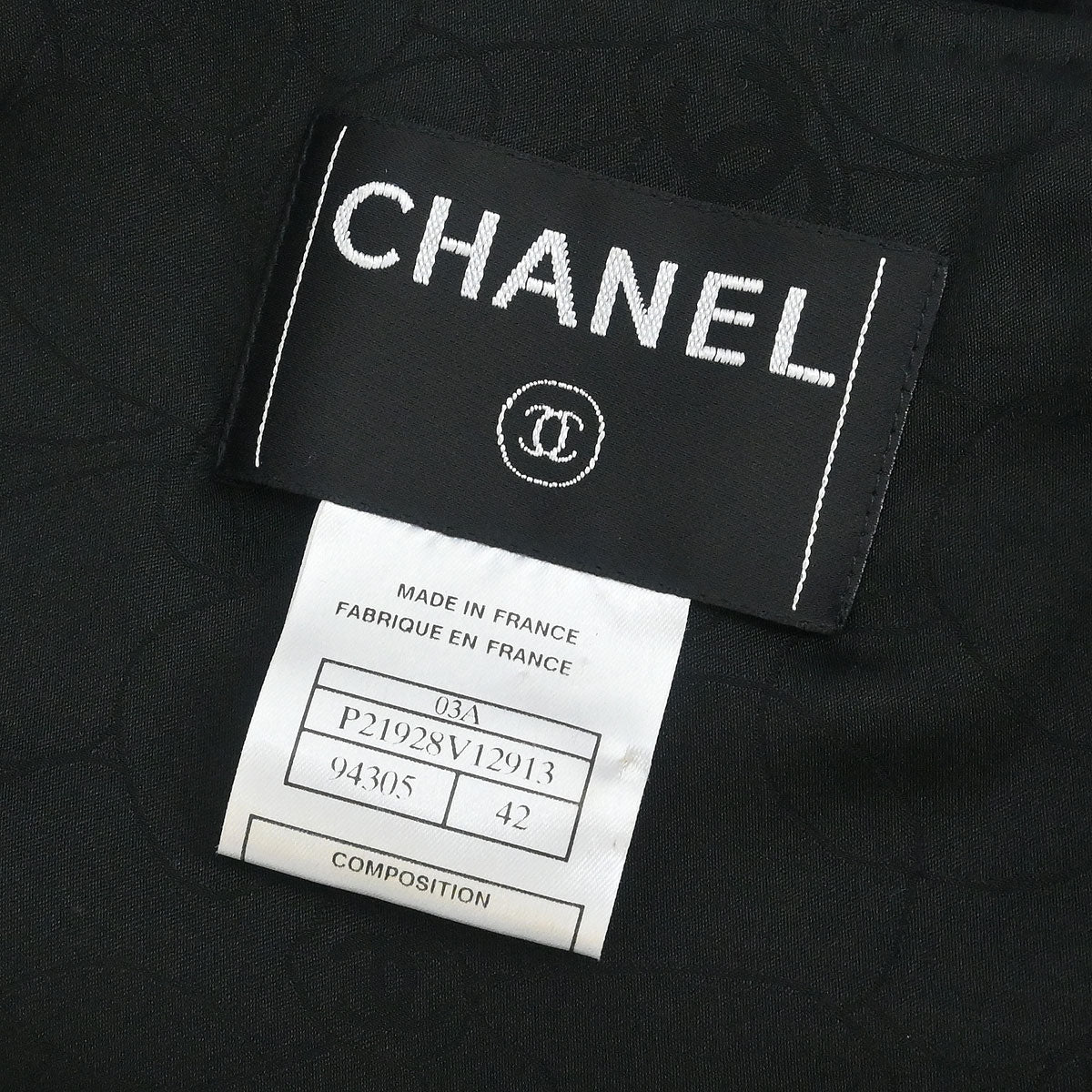 Chanel 2003 Single Breasted Collarless Jacket Black #42