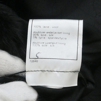 Chanel 2003 Single Breasted Collarless Jacket Black #42