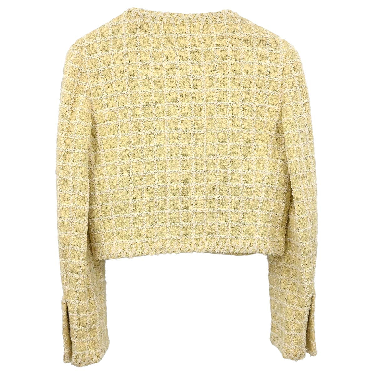 Chanel 1994 Single Breasted Collarless Jacket Yellow #38