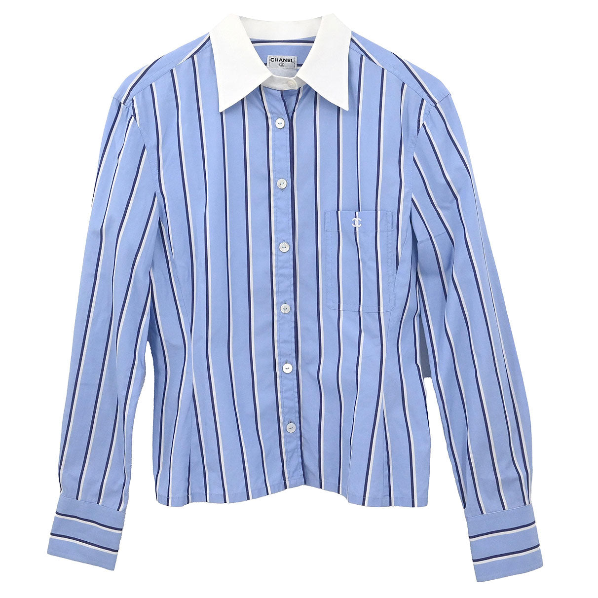 Chanel Blouse Shirt Light Blue