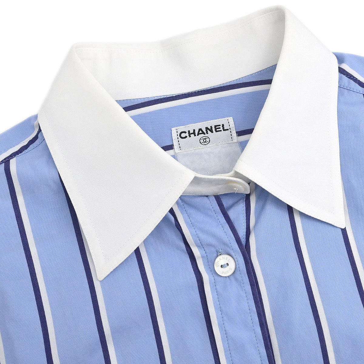 Chanel Blouse Shirt Light Blue
