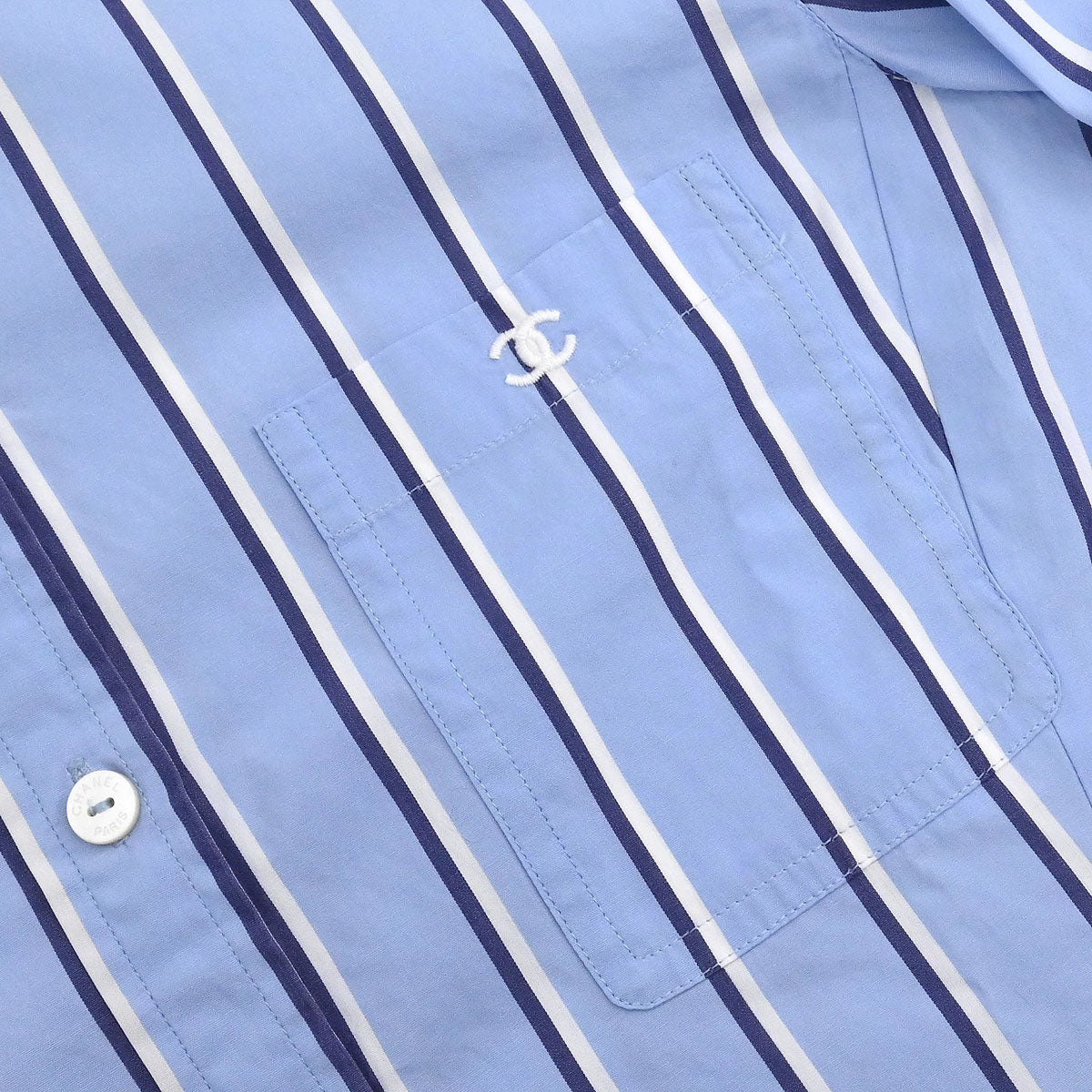 Chanel Blouse Shirt Light Blue