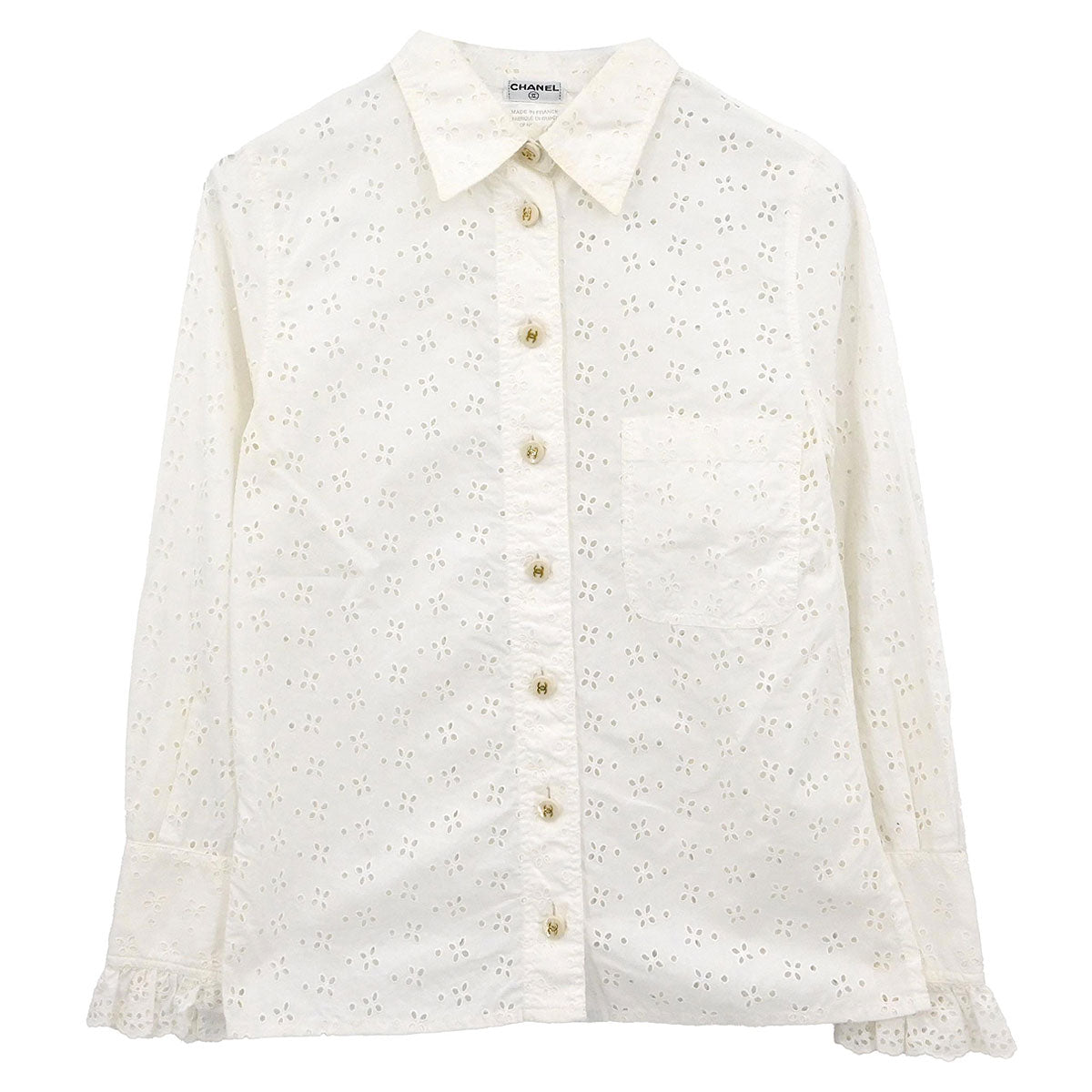 Chanel Top Blouse White #34