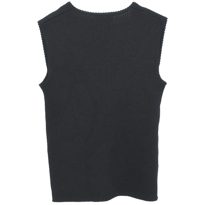 Chanel 1999 Sleeveless Vest Knit Top Black #38