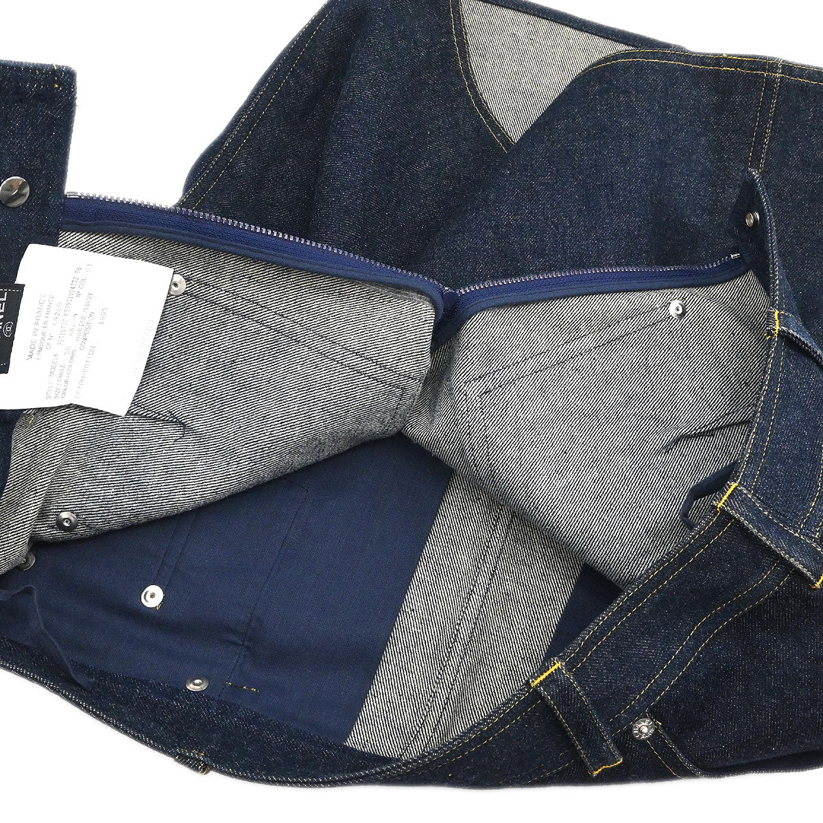 Chanel Setup Suit Jacket Skirt Denim Navy #36 #38