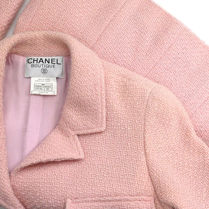 Chanel 1996 Single Breasted Jacket Pink #42