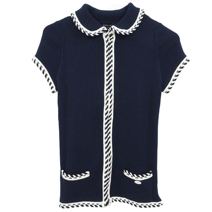 Chanel 2006 Zip Up Top Navy #36
