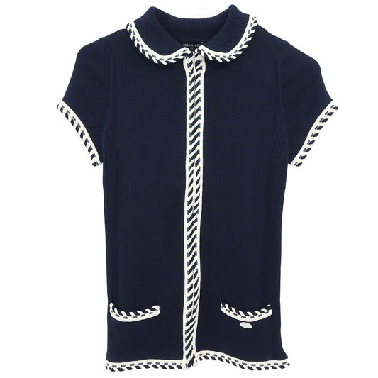Chanel 2006 Zip Up Top Navy #36