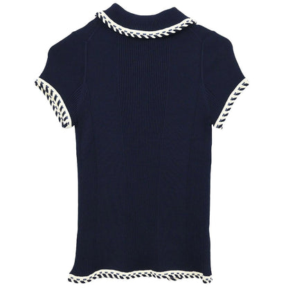 Chanel 2006 Zip Up Top Navy #36