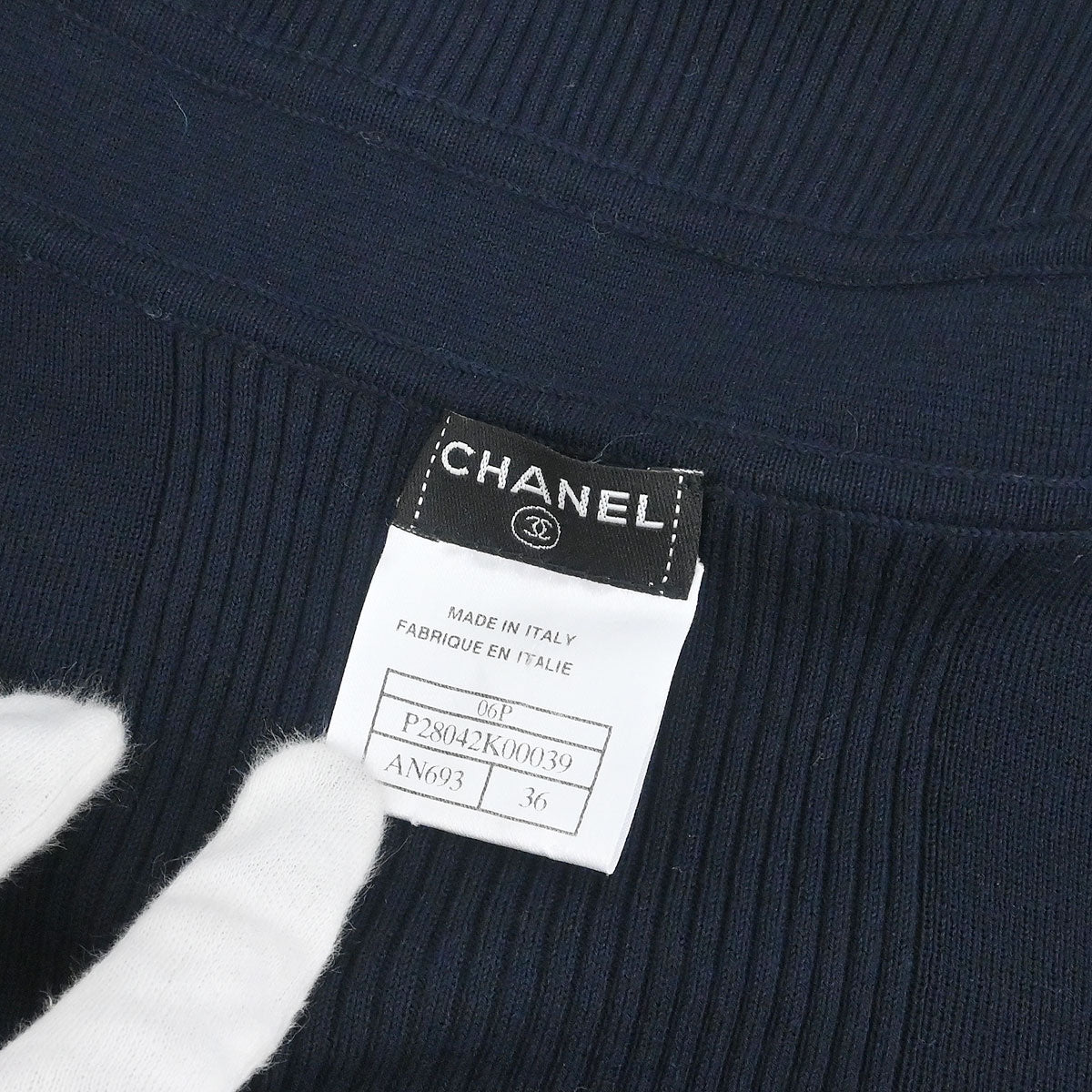 Chanel 2006 Zip Up Top Navy #36