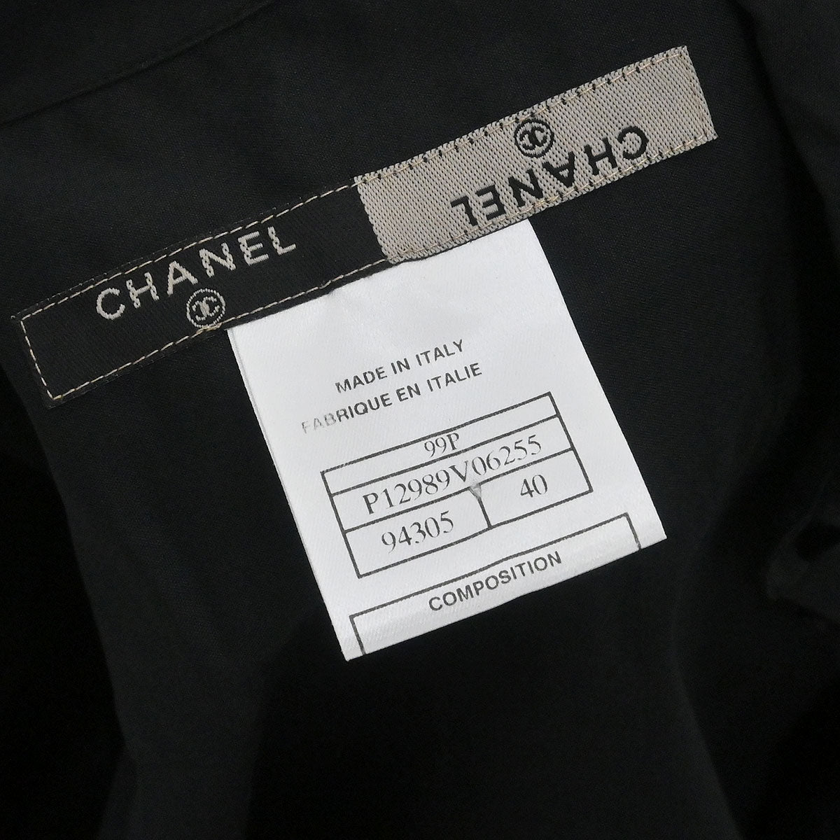 Chanel 1999 Blouse Shirt Black #40