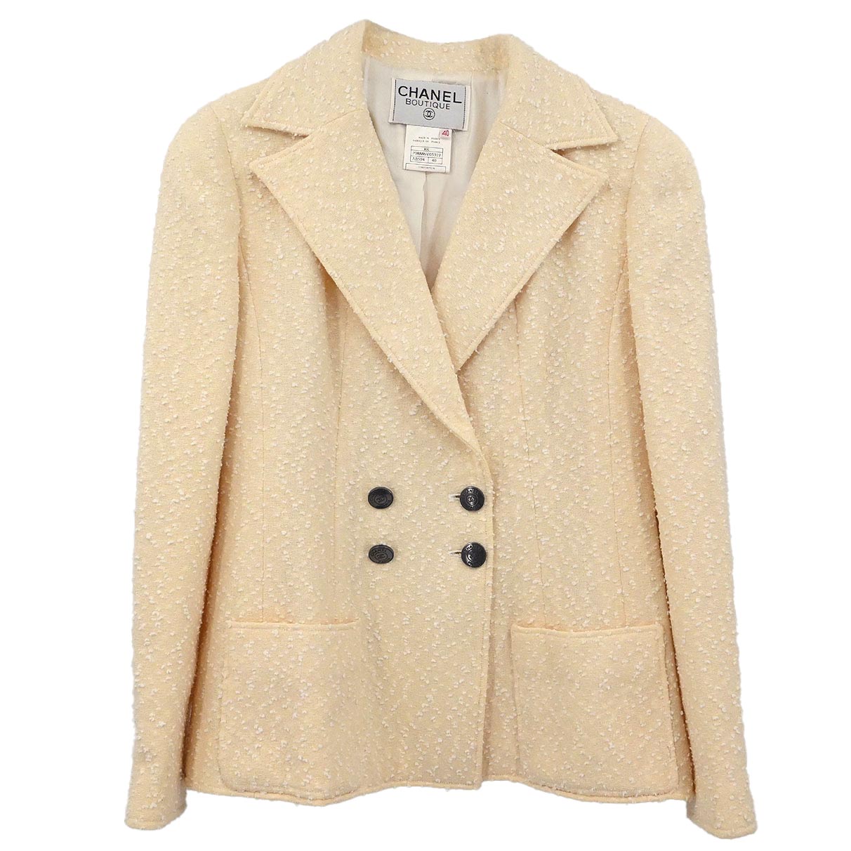 Chanel 1997 Double Breasted Jacket Ivory #40