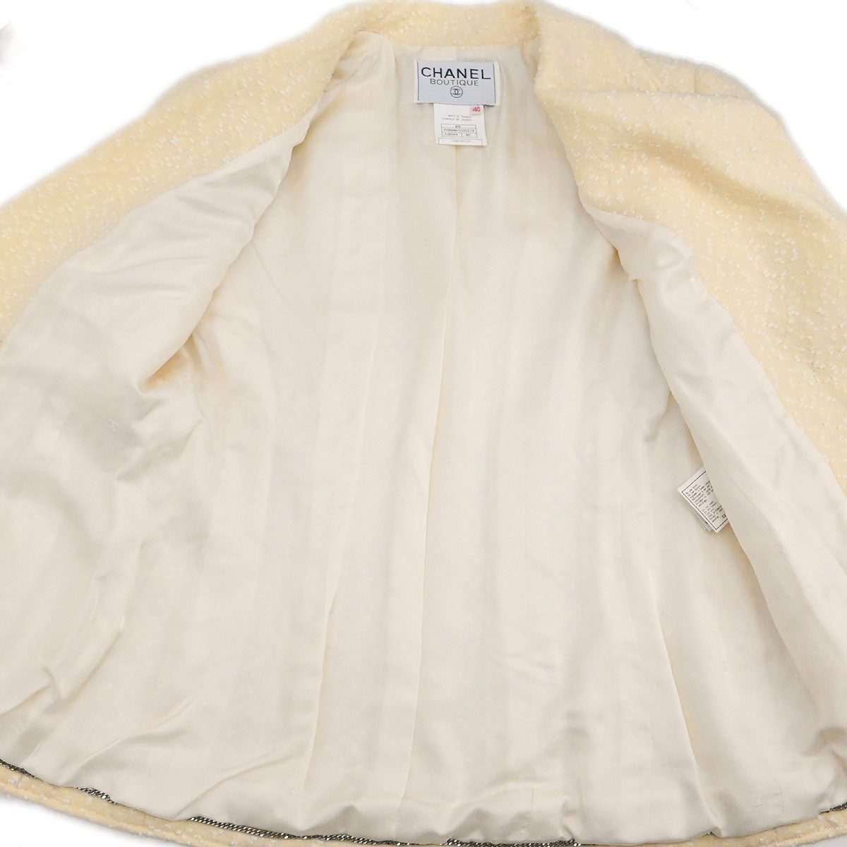 Chanel 1997 Double Breasted Jacket Ivory #40