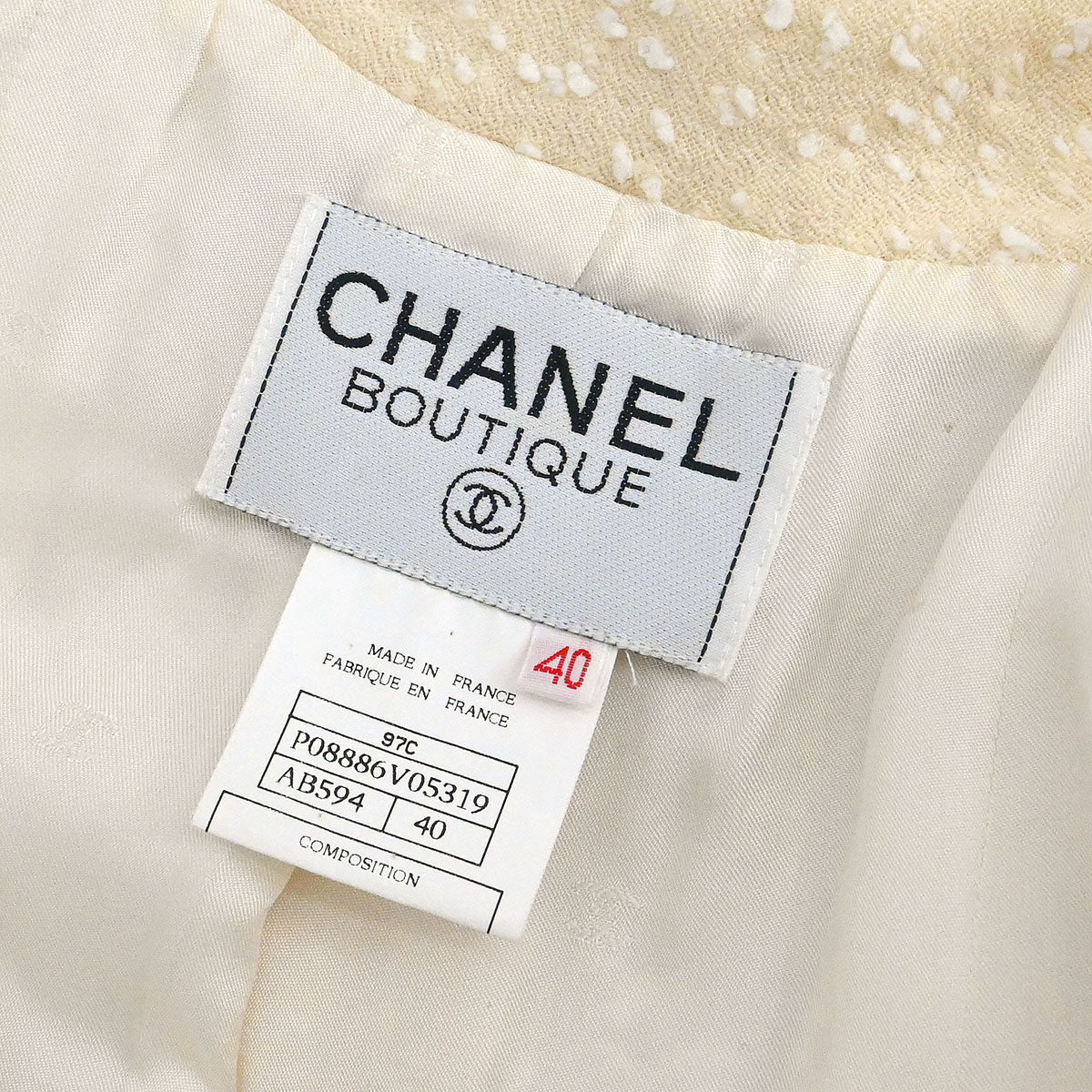Chanel 1997 Double Breasted Jacket Ivory #40