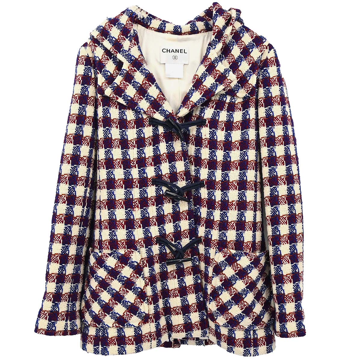 Chanel Hooded Duffel Coat Ivory Wool #38