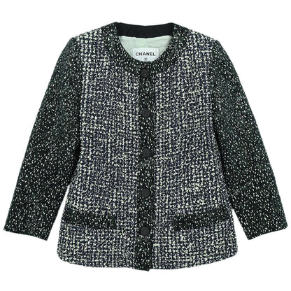 Chanel 2018-2019 Collarless Single Breasted Tweed Jacket Green  #44