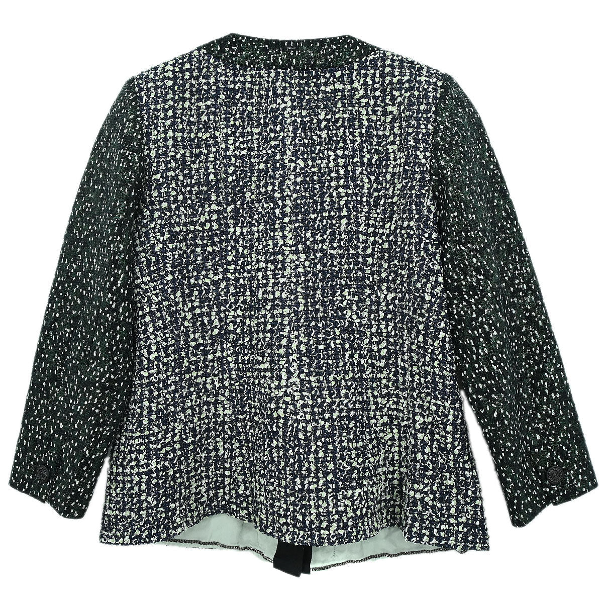 Chanel 2018-2019 Collarless Single Breasted Tweed Jacket Green  #44