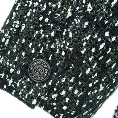 Chanel 2018-2019 Collarless Single Breasted Tweed Jacket Green  #44
