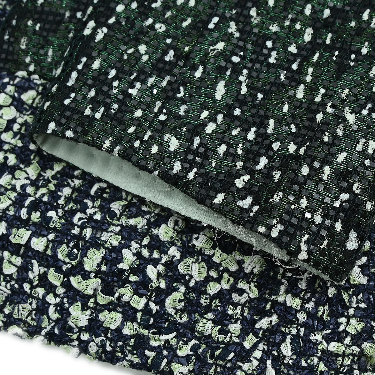 Chanel 2018-2019 Collarless Single Breasted Tweed Jacket Green  #44