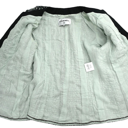 Chanel 2018-2019 Collarless Single Breasted Tweed Jacket Green  #44