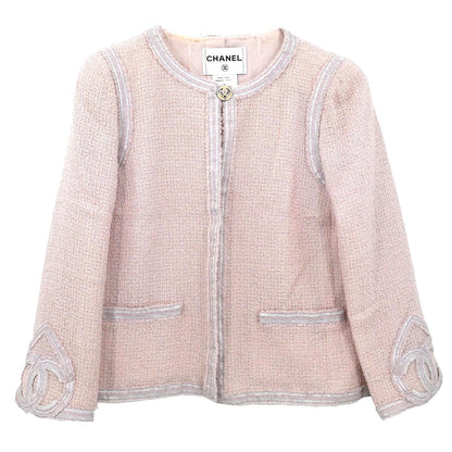 Chanel 2009 Collarless Single Breasted Jacket Light Pink #42