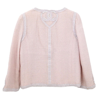 Chanel 2009 Collarless Single Breasted Jacket Light Pink #42