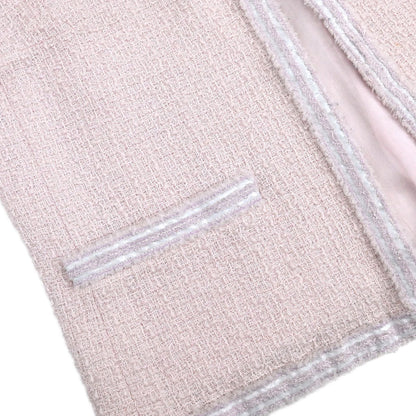 Chanel 2009 Collarless Single Breasted Jacket Light Pink #42