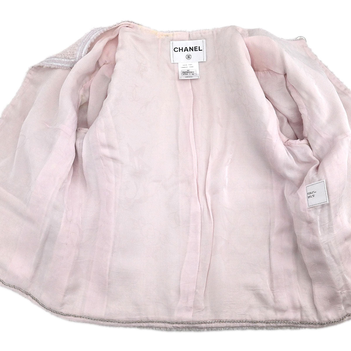 Chanel 2009 Collarless Single Breasted Jacket Light Pink #42