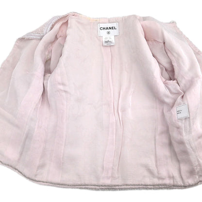 Chanel 2009 Collarless Single Breasted Jacket Light Pink #42