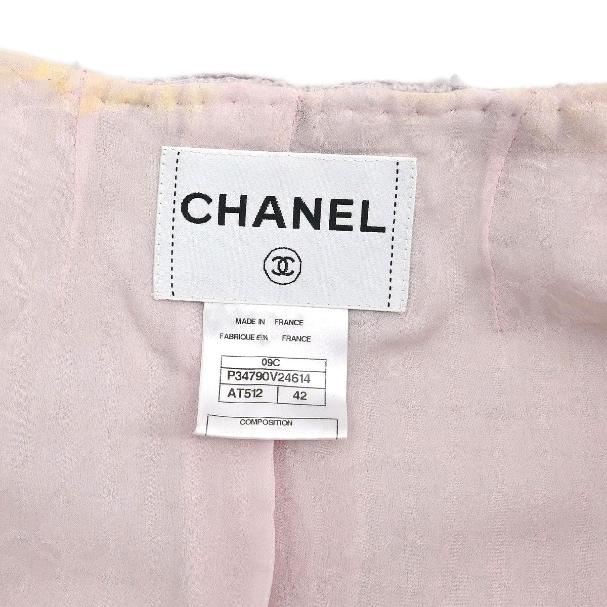 Chanel 2009 Collarless Single Breasted Jacket Light Pink #42