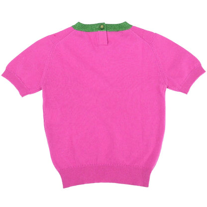 Chanel 1996 Short Sleeve Sweater Top Pink #38
