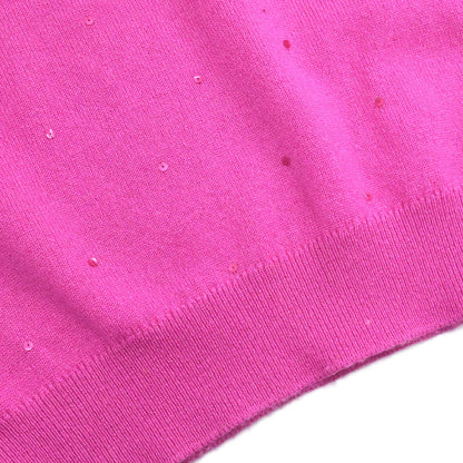 Chanel 1996 Short Sleeve Sweater Top Pink #38