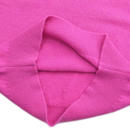 Chanel 1996 Short Sleeve Sweater Top Pink #38